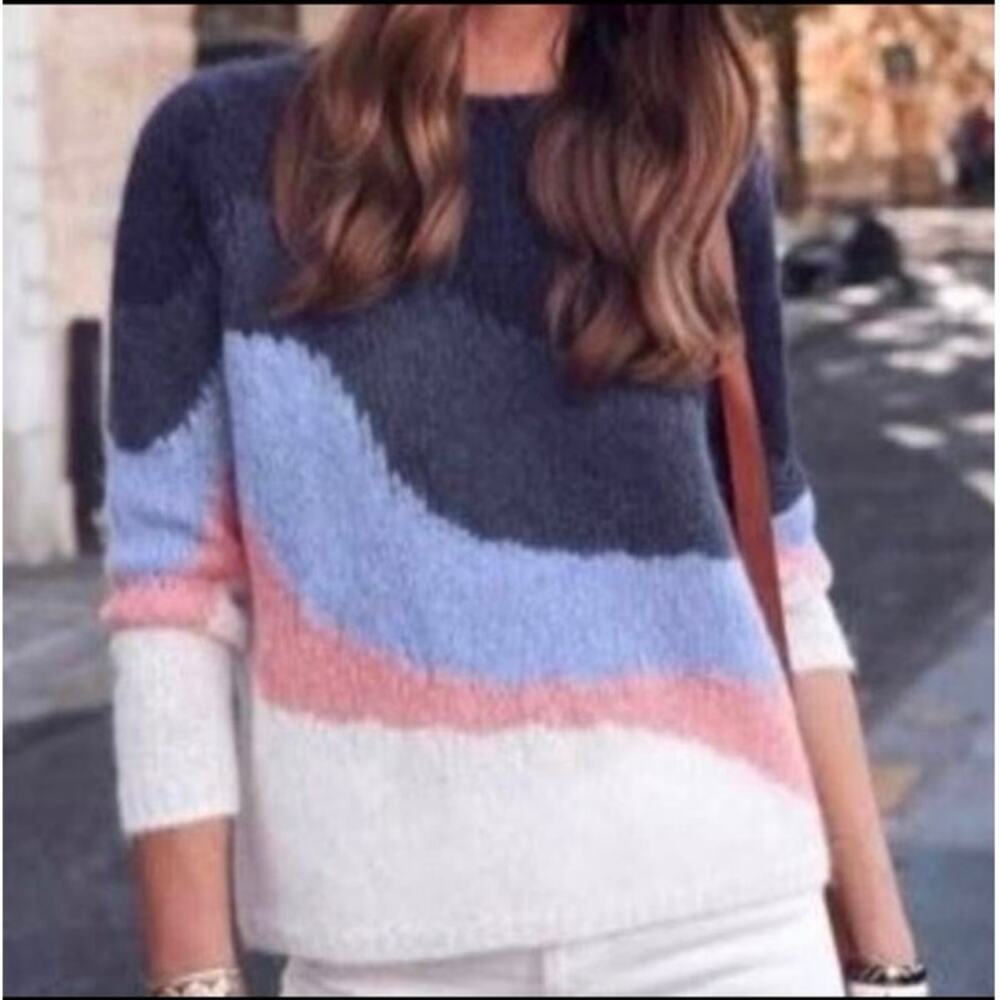 Womens Sezane Winnie Sweater Striped Mohair Blend Size S EUC!